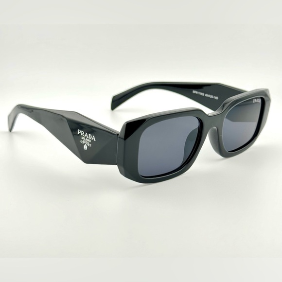 New! Prada Symbole Sunglasses SPR17WS Acetate Black Frame Gray Lenses UNISEX! - Picture 6 of 15